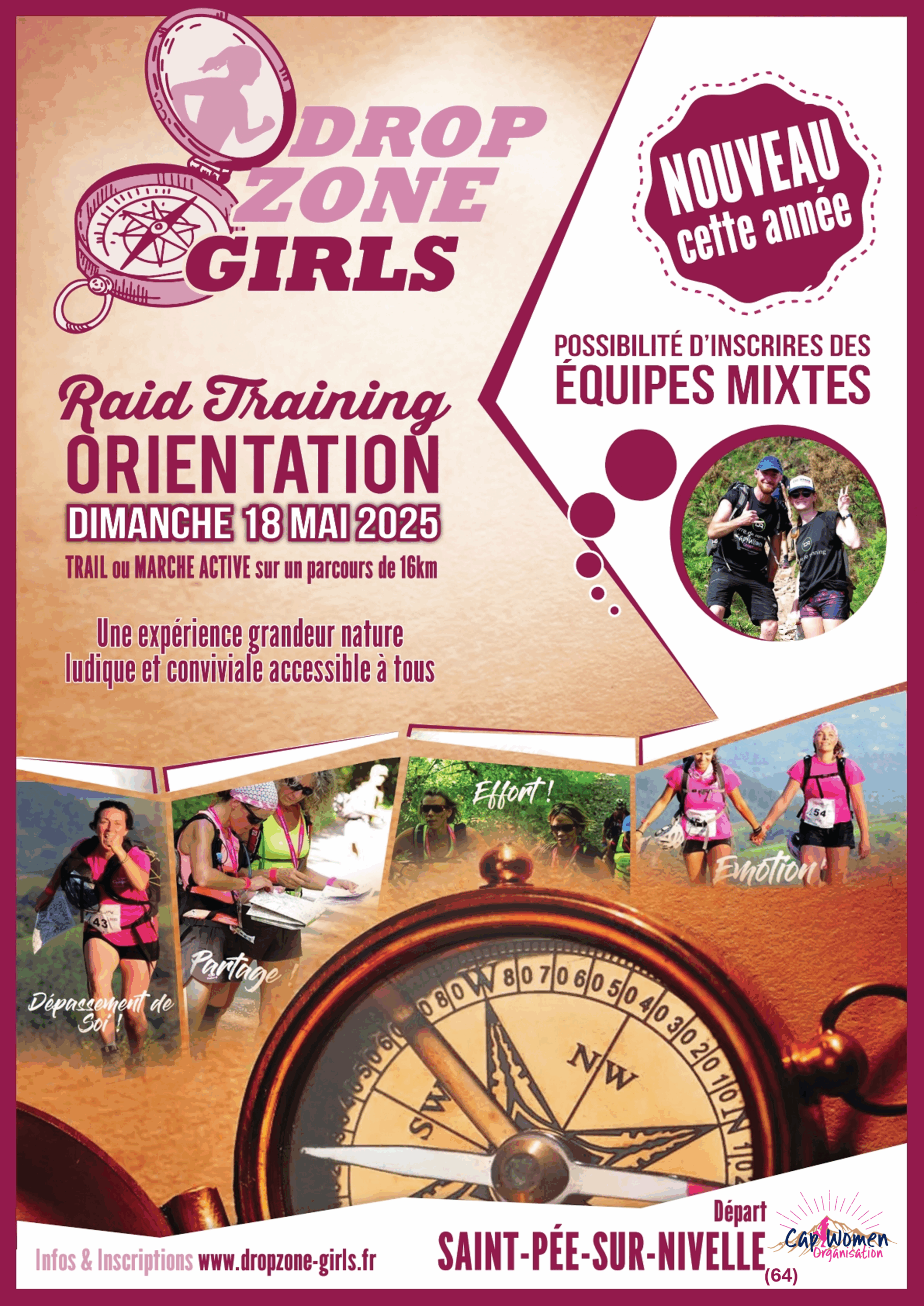 Raid training orientation drop zone girls 18 mai 2025 au depart de saint pee sur nivelle